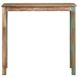 5 Piece Bar Set Solid Wood Reclaimed and Real Leather - Side View