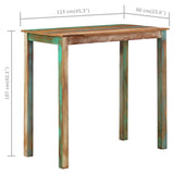 5 Piece Bar Set Solid Wood Reclaimed and Real Leather - Extra Image