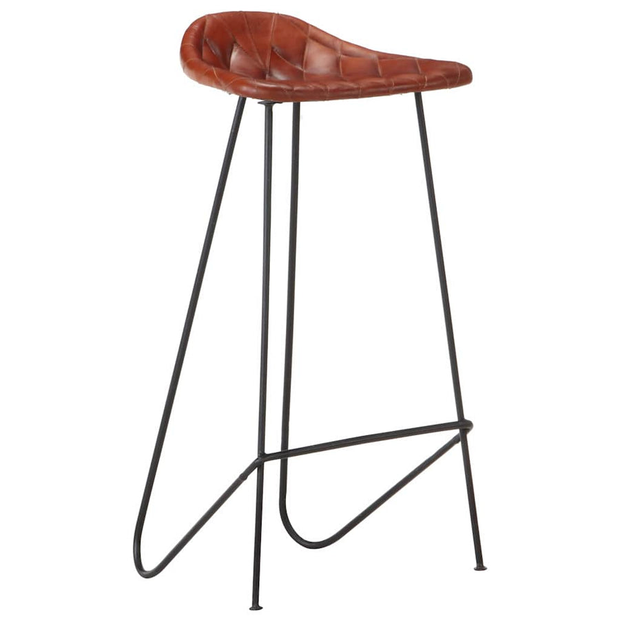 5 Piece Bar Set Solid Wood and Real Leather