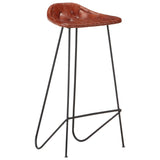 5 Piece Bar Set Solid Wood and Real Leather