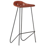 5 Piece Bar Set Solid Wood and Real Leather