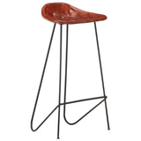 5 Piece Bar Set Solid Wood and Real Leather