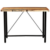 5 Piece Bar Set Solid Reclaimed Wood and Real Leather