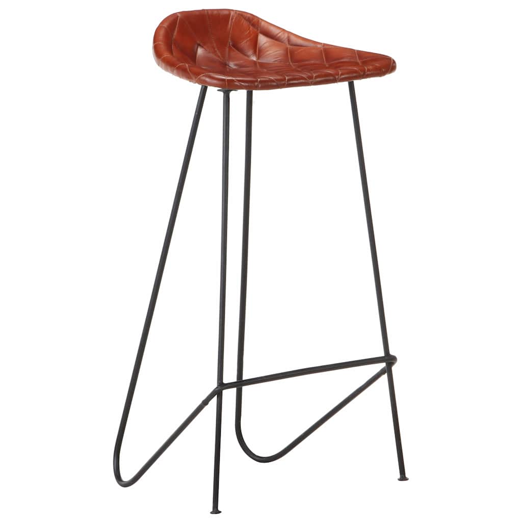 5 Piece Bar Set Solid Reclaimed Wood and Real Leather