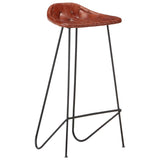 5 Piece Bar Set Solid Reclaimed Wood and Real Leather