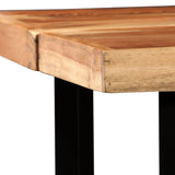 7 Piece Bar Set Solid Wood and Real Leather