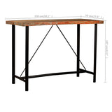 7 Piece Bar Set Solid Wood Reclaimed and Real Leather - Extra Image