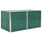 Raised Garden Bed 160x80x77 cm Galvanised Steel Green - Front View