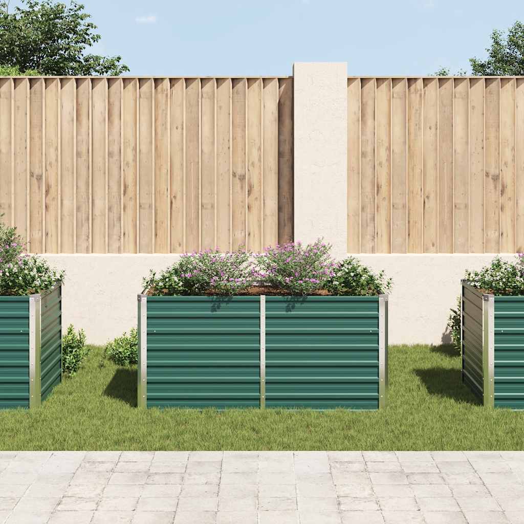 Raised Garden Bed 160x80x77 cm Galvanised Steel Green