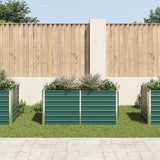 Raised Garden Bed 160x80x77 cm Galvanised Steel Green - Side View