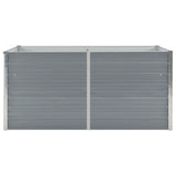 Raised Garden Bed 160x80x45 cm Galvanised Steel Grey - Side View
