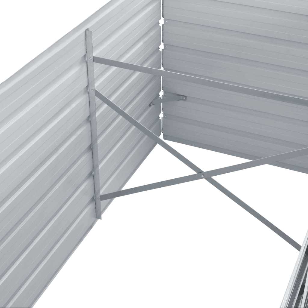 Raised Garden Bed 160x80x45 cm Galvanised Steel Grey