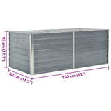 Raised Garden Bed 160x80x45 cm Galvanised Steel Grey