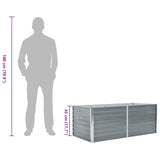 Raised Garden Bed 160x80x45 cm Galvanised Steel Grey - Low Angle