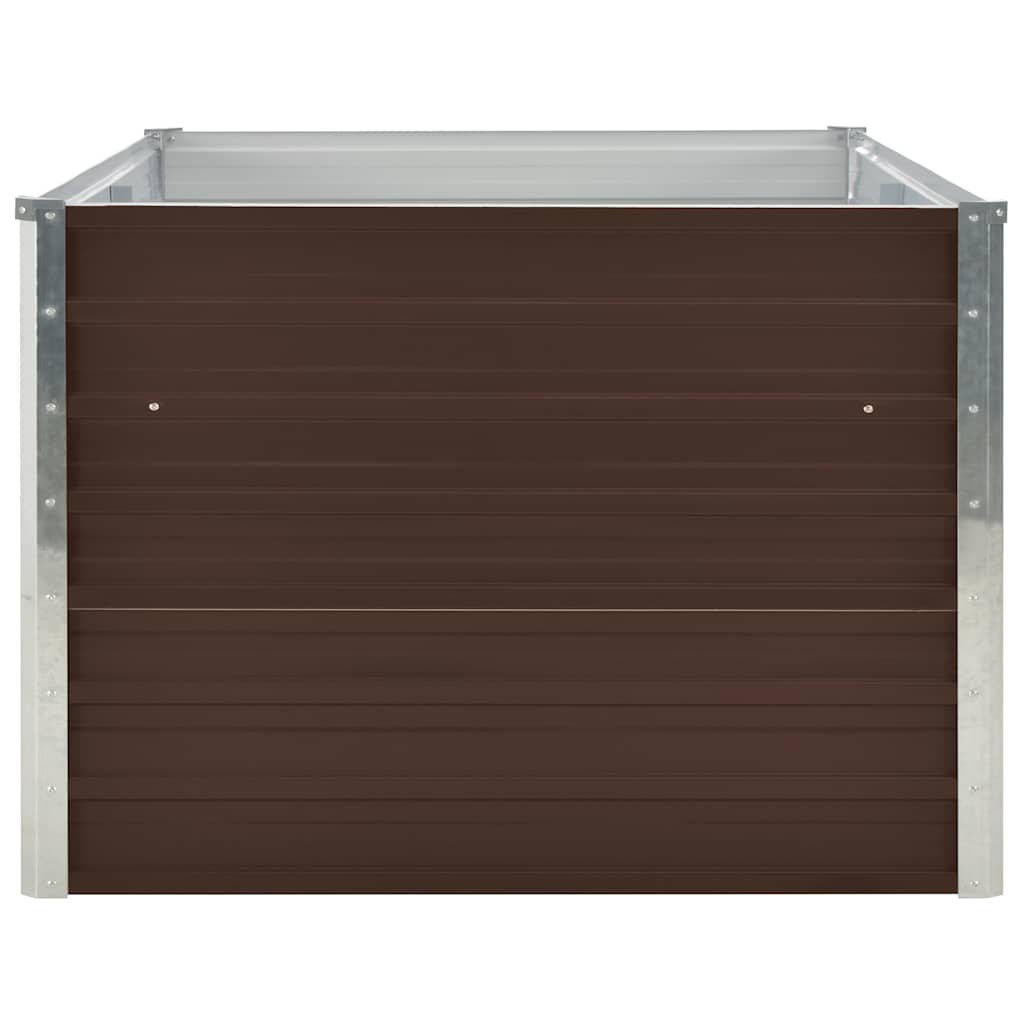 Raised Garden Bed 160x80x45 cm Galvanised Steel Brown