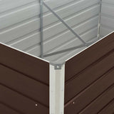 Raised Garden Bed 160x80x45 cm Galvanised Steel Brown - 45-Degree Angle