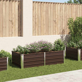 Raised Garden Bed 160x80x45 cm Galvanised Steel Brown