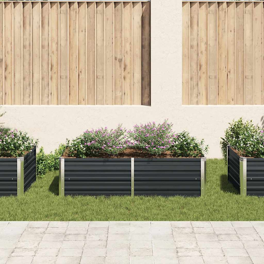 Raised Garden Bed 160x80x45 cm Galvanised Steel Anthracite