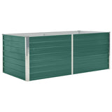 Raised Garden Bed 160x80x45 cm Galvanised Steel Green - Front View