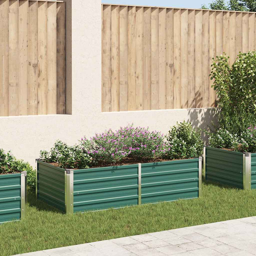 Raised Garden Bed 160x80x45 cm Galvanised Steel Green