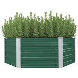 Raised Garden Bed 129x129x45 cm Galvanised Steel Green