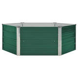 Raised Garden Bed 129x129x45 cm Galvanised Steel Green - Front View
