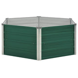 Raised Garden Bed 129x129x45 cm Galvanised Steel Green