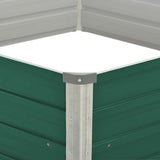 Raised Garden Bed 129x129x45 cm Galvanised Steel Green