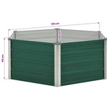 Raised Garden Bed 129x129x45 cm Galvanised Steel Green - Rear View