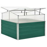 Greenhouse Green 100x100x77 cm Galvanised Steel - Front View