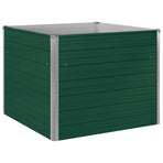 Raised Garden Bed 100x100x77 cm Galvanised Steel Green