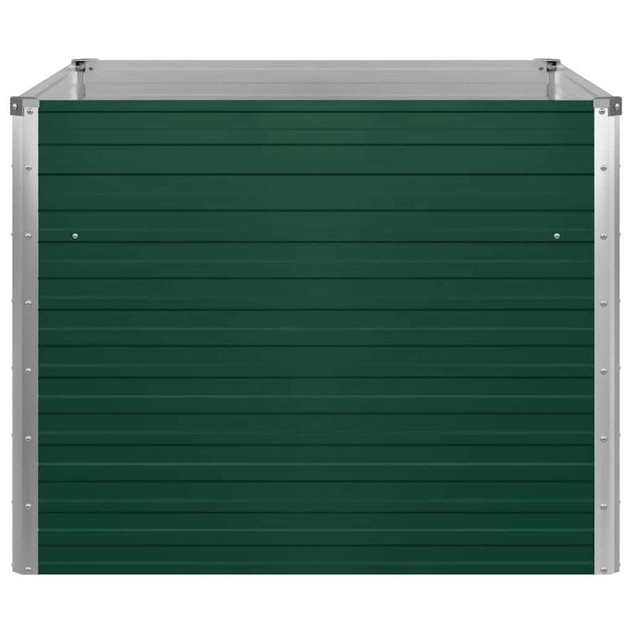 Raised Garden Bed 100x100x77 cm Galvanised Steel Green