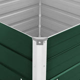 Raised Garden Bed 100x100x77 cm Galvanised Steel Green