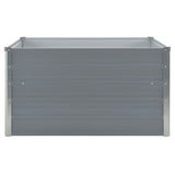 Raised Garden Bed 100x100x45 cm Galvanised Steel Grey