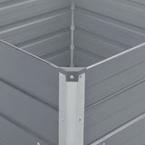 Raised Garden Bed 100x100x45 cm Galvanised Steel Grey - Top-Down View