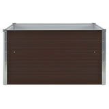 Raised Garden Bed 100x100x45 cm Galvanised Steel Brown - Side View