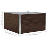 Raised Garden Bed 100x100x45 cm Galvanised Steel Brown - Rear View