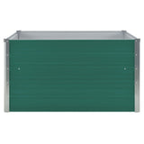 Raised Garden Bed 100x100x45 cm Galvanised Steel Green - Side View