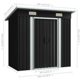 Garden Shed Anthracite Steel - Low Angle
