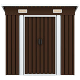 Garden Storage Shed Brown 194x121x181 cm Steel - Front View