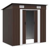 Garden Storage Shed Brown 194x121x181 cm Steel