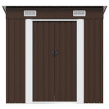 Garden Storage Shed Brown 194x121x181 cm Steel
