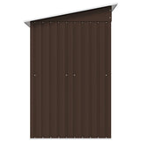 Garden Storage Shed Brown 194x121x181 cm Steel - Rear View