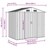 Garden Storage Shed Anthracite Steel 204x132x186 cm - Extra Image