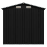 Garden Storage Shed Anthracite Steel 204x132x186 cm - 45-Degree Angle
