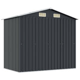 Garden Storage Shed Anthracite Steel 204x132x186 cm - Close-Up Angle