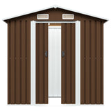 Garden Storage Shed Brown 204x132x186 cm Steel - Side View