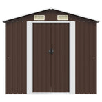 Garden Storage Shed Brown 204x132x186 cm Steel