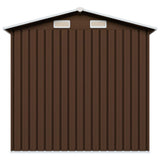 Garden Storage Shed Brown 204x132x186 cm Steel - 45-Degree Angle