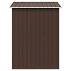 Garden Storage Shed Brown 204x132x186 cm Steel
